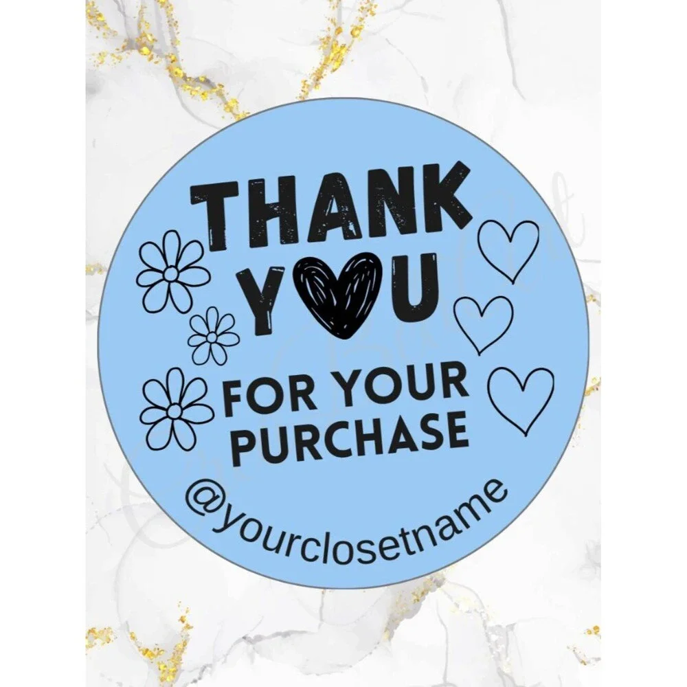 100 Thank you Stickers Thermal 2